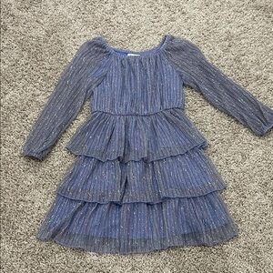 Speechless Blue and Iridescent Kids Dress